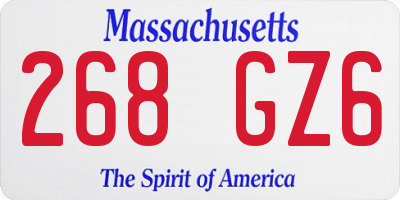 MA license plate 268GZ6
