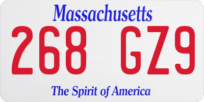 MA license plate 268GZ9