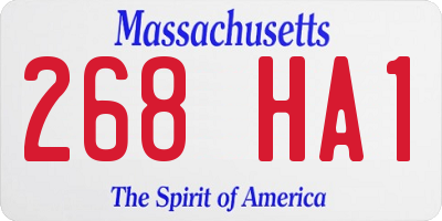 MA license plate 268HA1