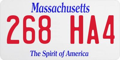MA license plate 268HA4