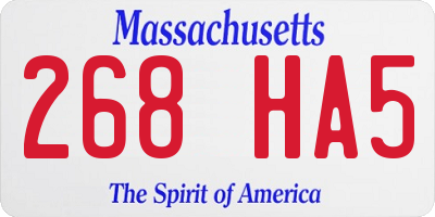 MA license plate 268HA5