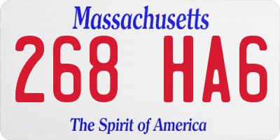 MA license plate 268HA6