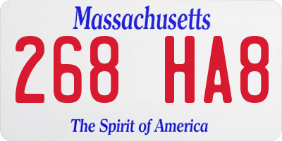 MA license plate 268HA8
