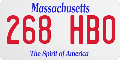 MA license plate 268HB0
