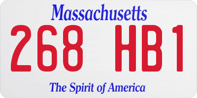 MA license plate 268HB1
