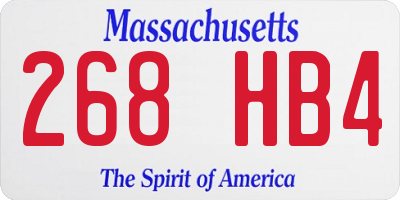 MA license plate 268HB4
