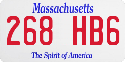 MA license plate 268HB6