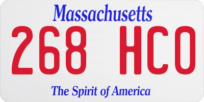 MA license plate 268HC0