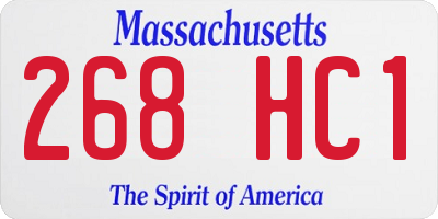MA license plate 268HC1