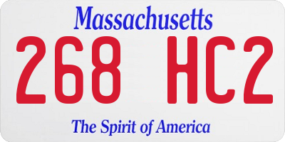 MA license plate 268HC2