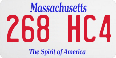 MA license plate 268HC4