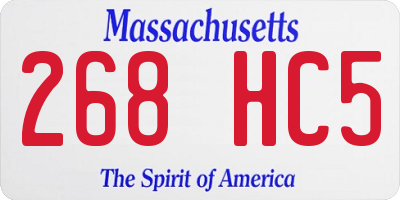 MA license plate 268HC5