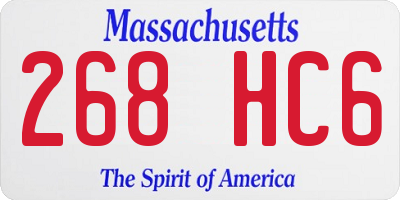 MA license plate 268HC6