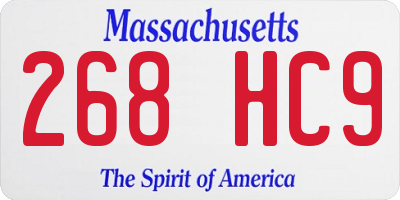 MA license plate 268HC9