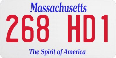 MA license plate 268HD1