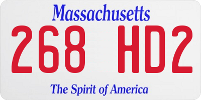 MA license plate 268HD2