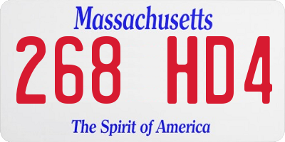 MA license plate 268HD4