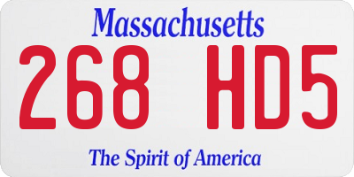 MA license plate 268HD5
