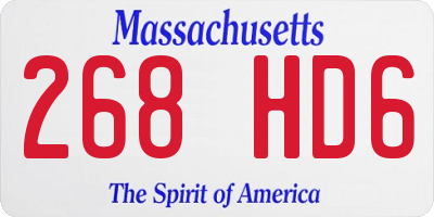 MA license plate 268HD6