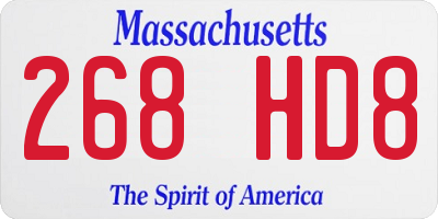 MA license plate 268HD8