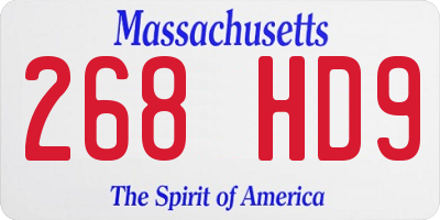MA license plate 268HD9