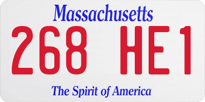 MA license plate 268HE1