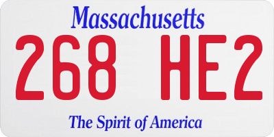 MA license plate 268HE2