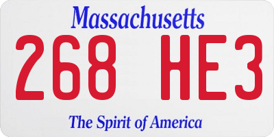 MA license plate 268HE3