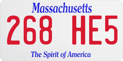 MA license plate 268HE5