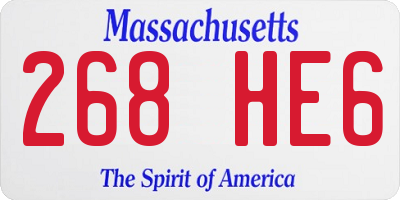 MA license plate 268HE6