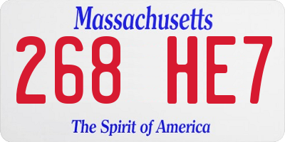 MA license plate 268HE7