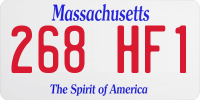 MA license plate 268HF1