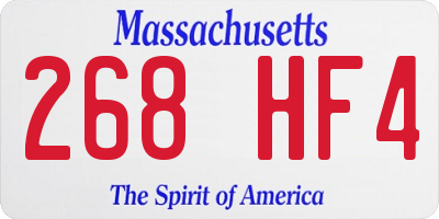 MA license plate 268HF4