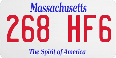 MA license plate 268HF6
