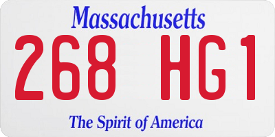 MA license plate 268HG1