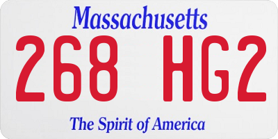 MA license plate 268HG2