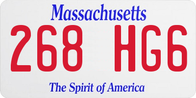 MA license plate 268HG6