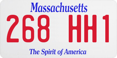 MA license plate 268HH1