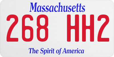 MA license plate 268HH2