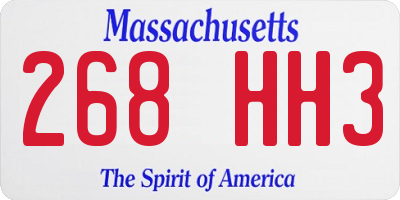 MA license plate 268HH3