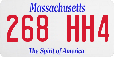 MA license plate 268HH4