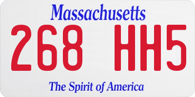 MA license plate 268HH5