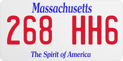 MA license plate 268HH6