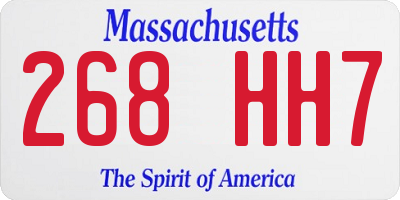 MA license plate 268HH7