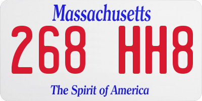 MA license plate 268HH8