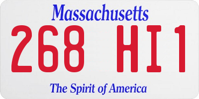 MA license plate 268HI1