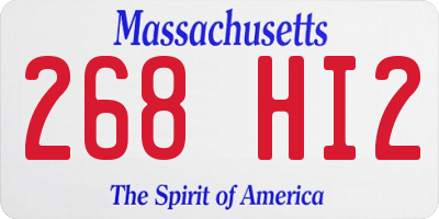 MA license plate 268HI2