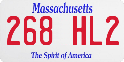 MA license plate 268HL2