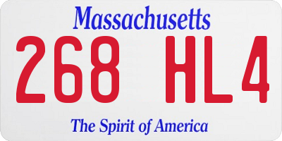 MA license plate 268HL4