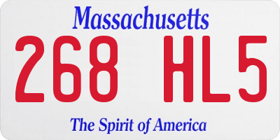 MA license plate 268HL5